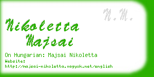 nikoletta majsai business card